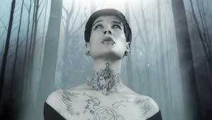 Video Stock Photograph Of A Gothic Woman With A Dark Cloudy Forest Live Wallpaper Free