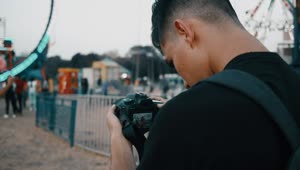 Video Stock Photographer Taking Photos Of An Urban Model Live Wallpaper Free