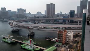 Video Stock Pier And Highway Junction In Tokyo City Live Wallpaper Free