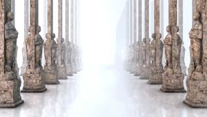 Video Stock Pillars With Human Sculptures D Render Live Wallpaper Free
