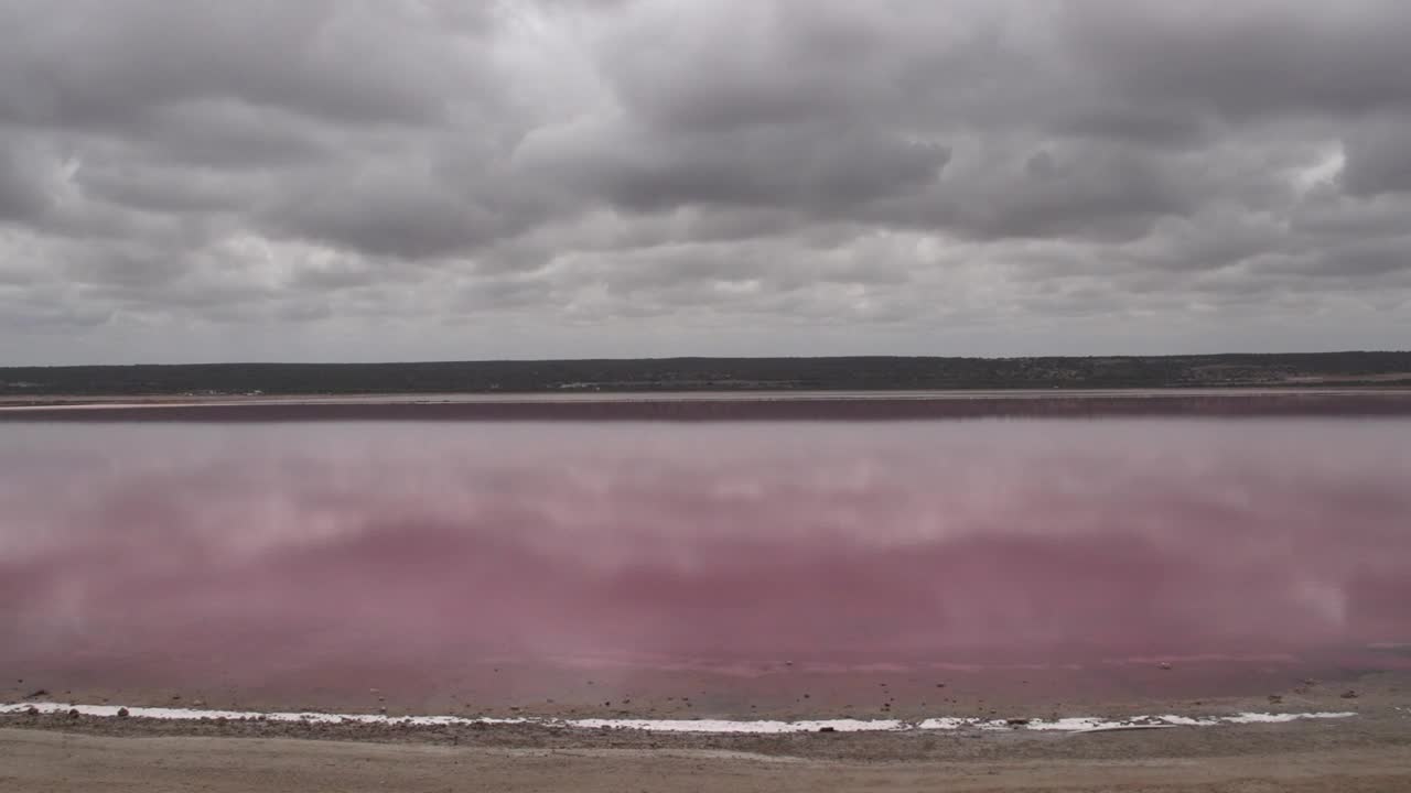 Download Video Stock Pink Lake Under A Cloudy Sky Live Wallpaper Free