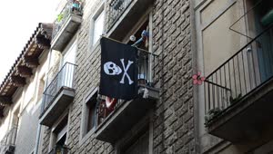 Video Stock Pirate Flag Hanging From A Balcony Live Wallpaper Free