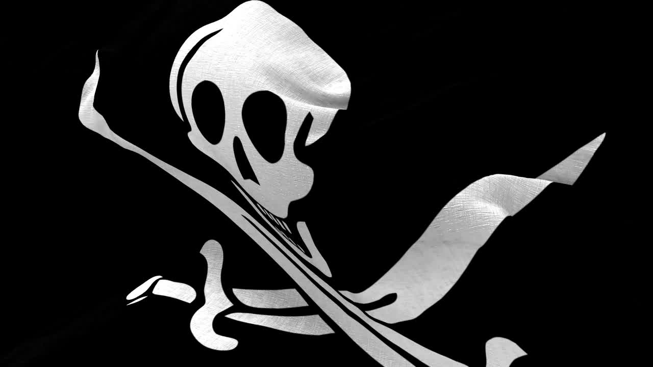 Download Video Stock Pirate Flag Waving In Slow Motion Live Wallpaper Free