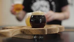 Video Stock Placing Beers On A Wooden Board Live Wallpaper Free