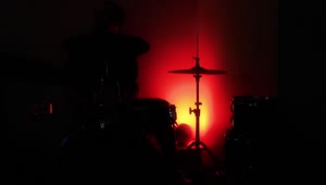 Video Stock Playing Drums In The Dark Under Colored Light Live Wallpaper Free