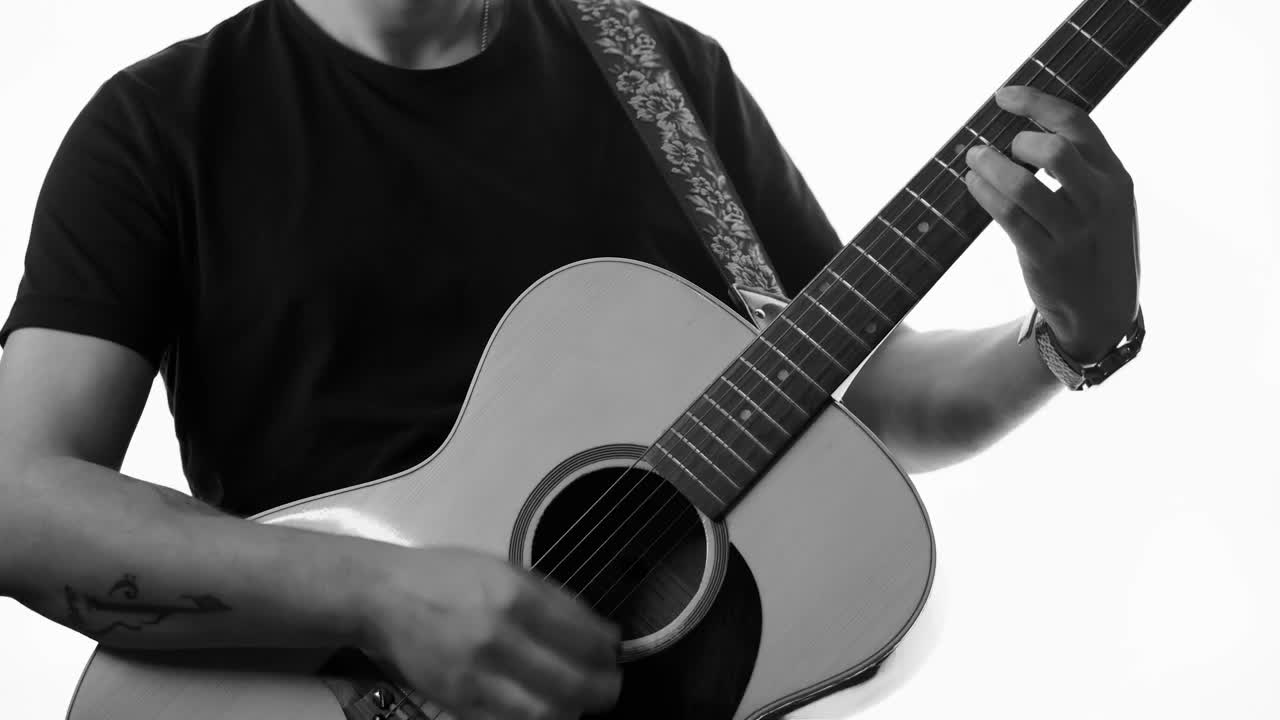 Download Video Stock Playing Guitar On White Background Live Wallpaper Free