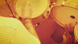 Video Stock Playing The Drums On A Sepia Filter Live Wallpaper Free