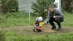 Video Stock Playing With A Toy Truck In The Garden Live Wallpaper Free