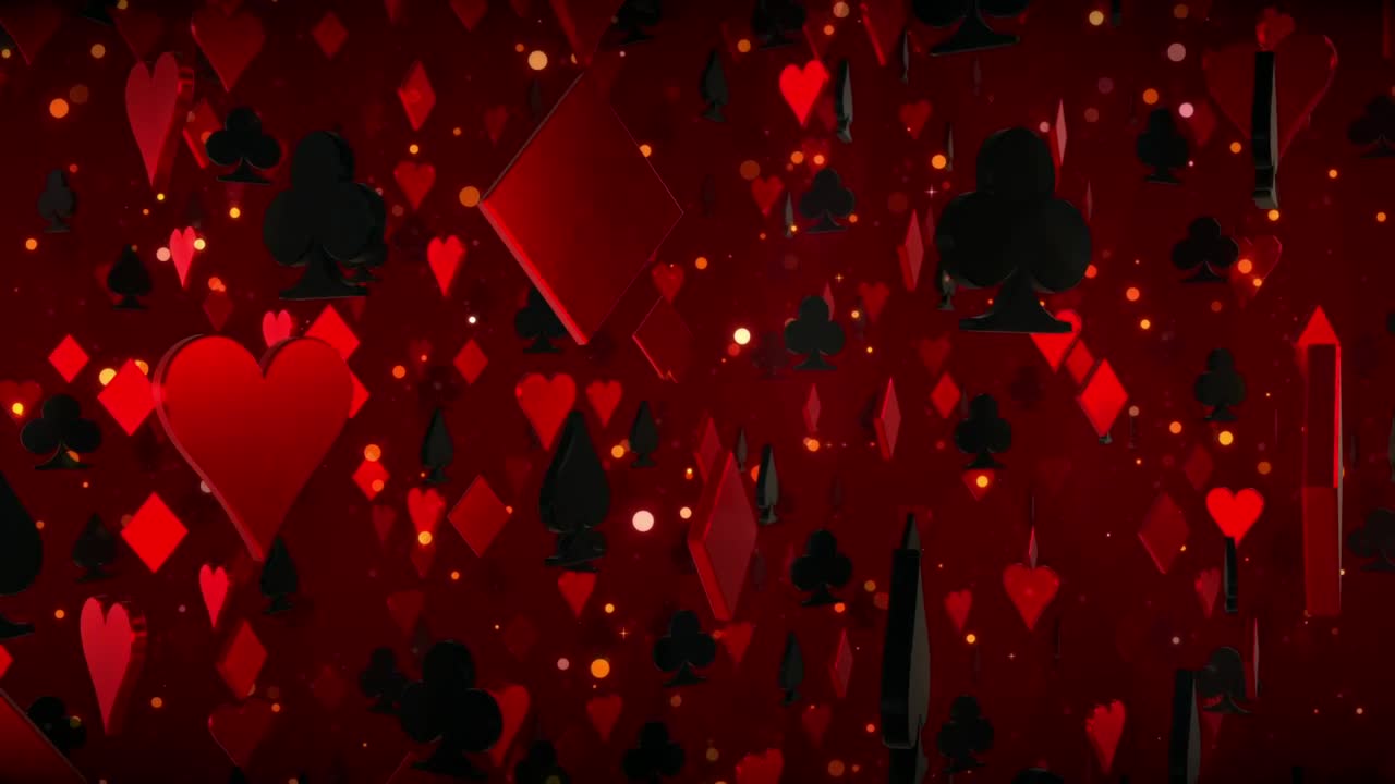 Download Video Stock Poker Figures Floating On A Red Background Live Wallpaper Free