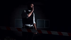 Video Stock Police Officer With A Flashlight Smoking Live Wallpaper Free