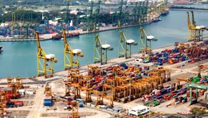 Video Stock Port Of Singapore With Ships Cranes And Containers Live Wallpaper Free