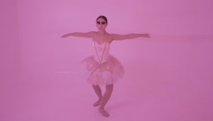 Video Stock Portrait Of A Ballerina Spinning With Pink Background Live Wallpaper Free
