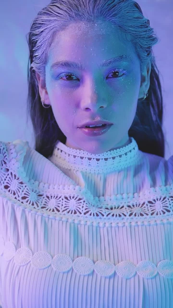 Download Video Stock Portrait Of A Fashion Woman With Silver Makeup Live Wallpaper Free