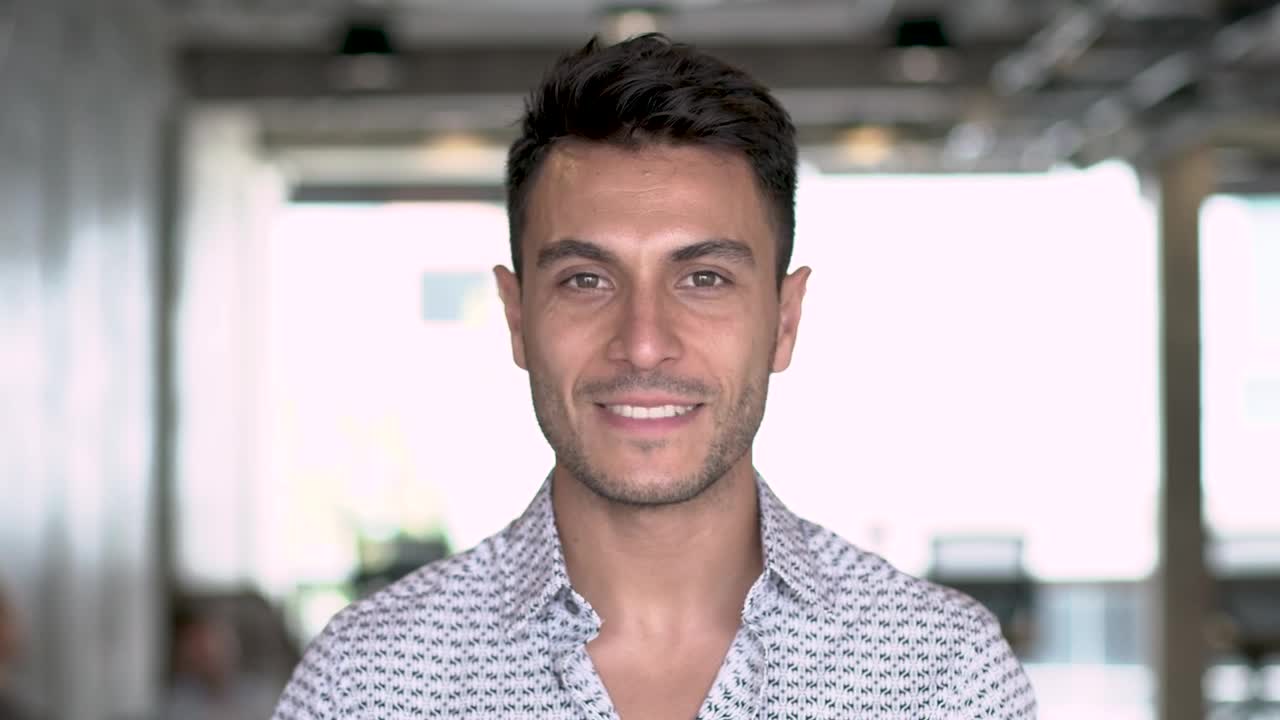 Download Video Stock Portrait Of A Man Smiling At The Camera Live Wallpaper Free