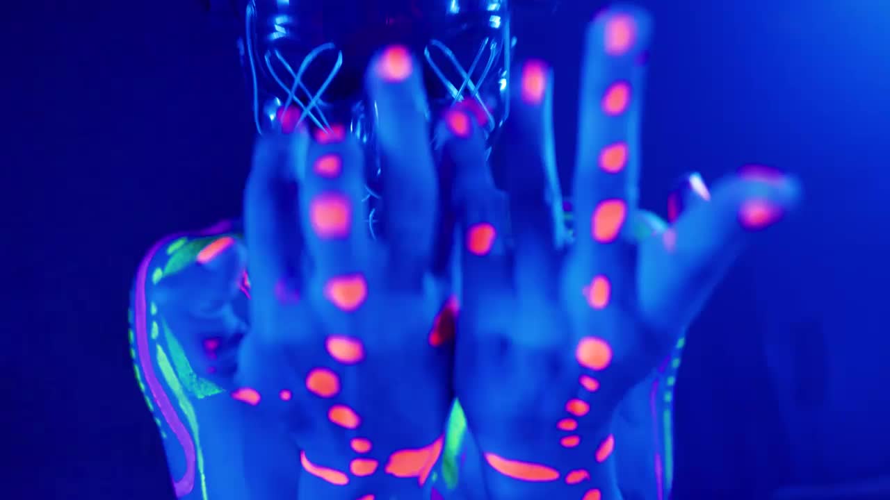 Download Video Stock Portrait Of A Man With Mask Dancing Live Wallpaper Free