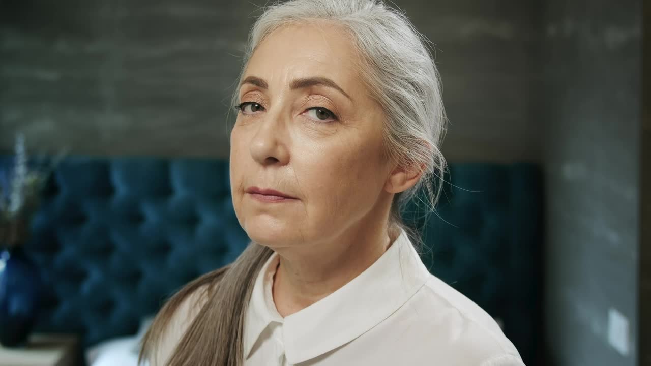 Download Video Stock Portrait Of Old Woman Or Grandmother Live Wallpaper Free