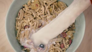 Video Stock Pouring Healthy Cereal Into A Bowl Until Full Live Wallpaper Free