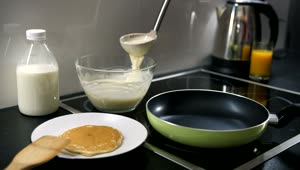 Video Stock Pouring Pancake Mix Into A Pan Live Wallpaper Free