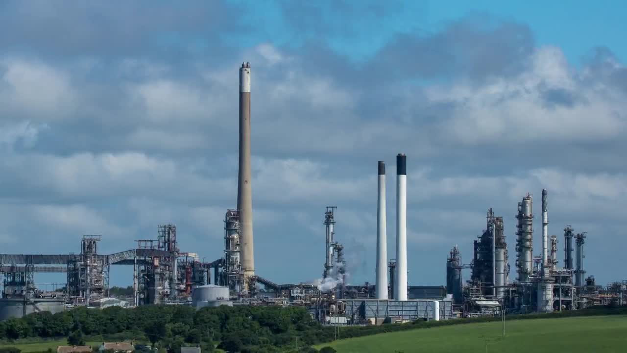 Download Video Stock Power Plant Seen From Afar Live Wallpaper Free