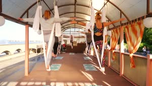 Video Stock Practicing Aerial Dance Yoga Live Wallpaper Free
