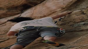 Video Stock Practicing Extreme Mountaineering On A Rocky Mountain Live Wallpaper Free