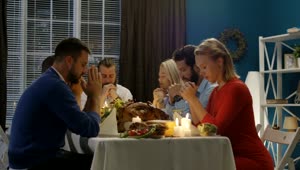 Video Stock Praying On Thanksgiving Celebration Live Wallpaper Free