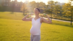Video Stock Pregnant Woman Exercising In Park Live Wallpaper Free
