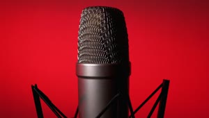 Video Stock Professional Microphone On A Red Background Live Wallpaper Free