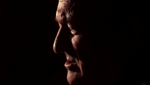 Video Stock Profile Face Of An Sad Old Man In The Dark Live Wallpaper Free