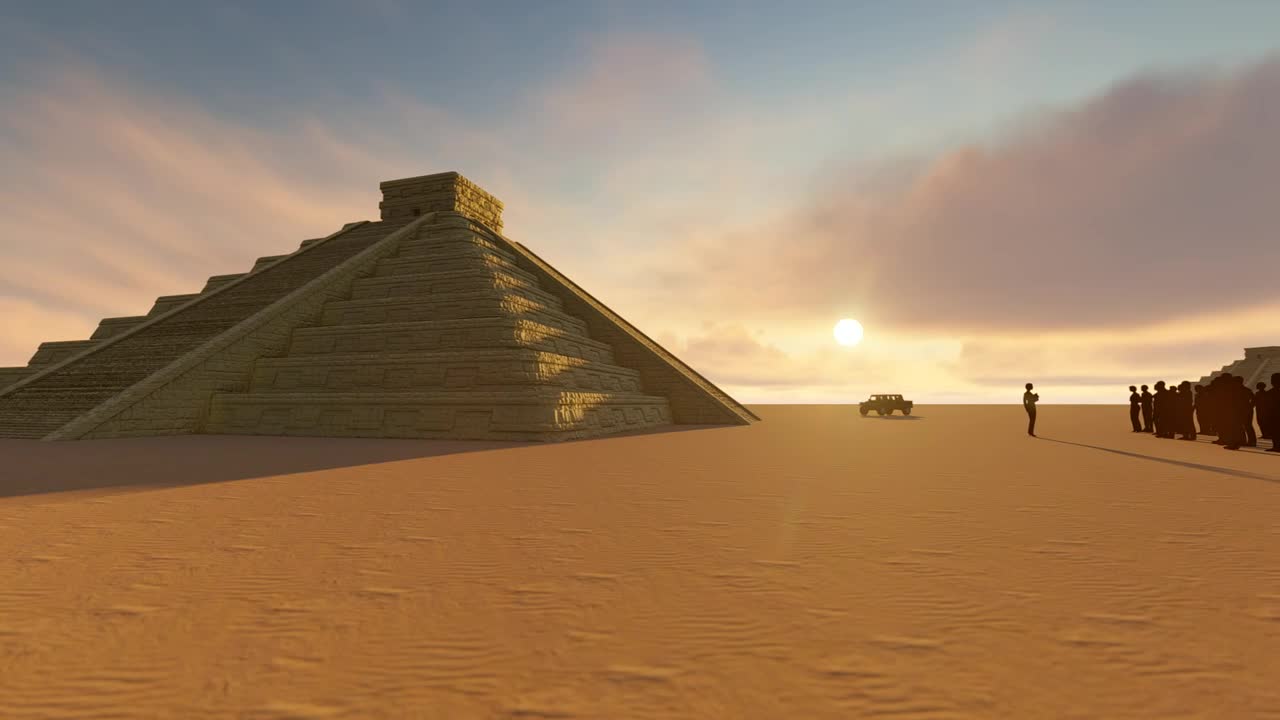 Download Video Stock Pyramids And Tourists In The Desert Live Wallpaper Free