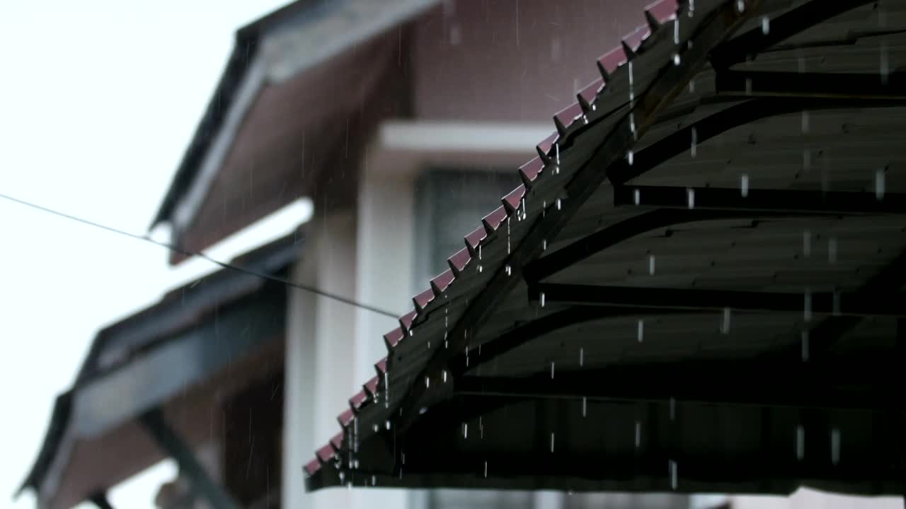 Download Video Stock Rain Falling Off Of A Rooftop Live Wallpaper Free