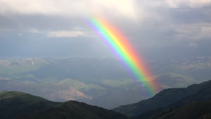 Video Stock Rainbow Glowing In The Mountains Live Wallpaper Free