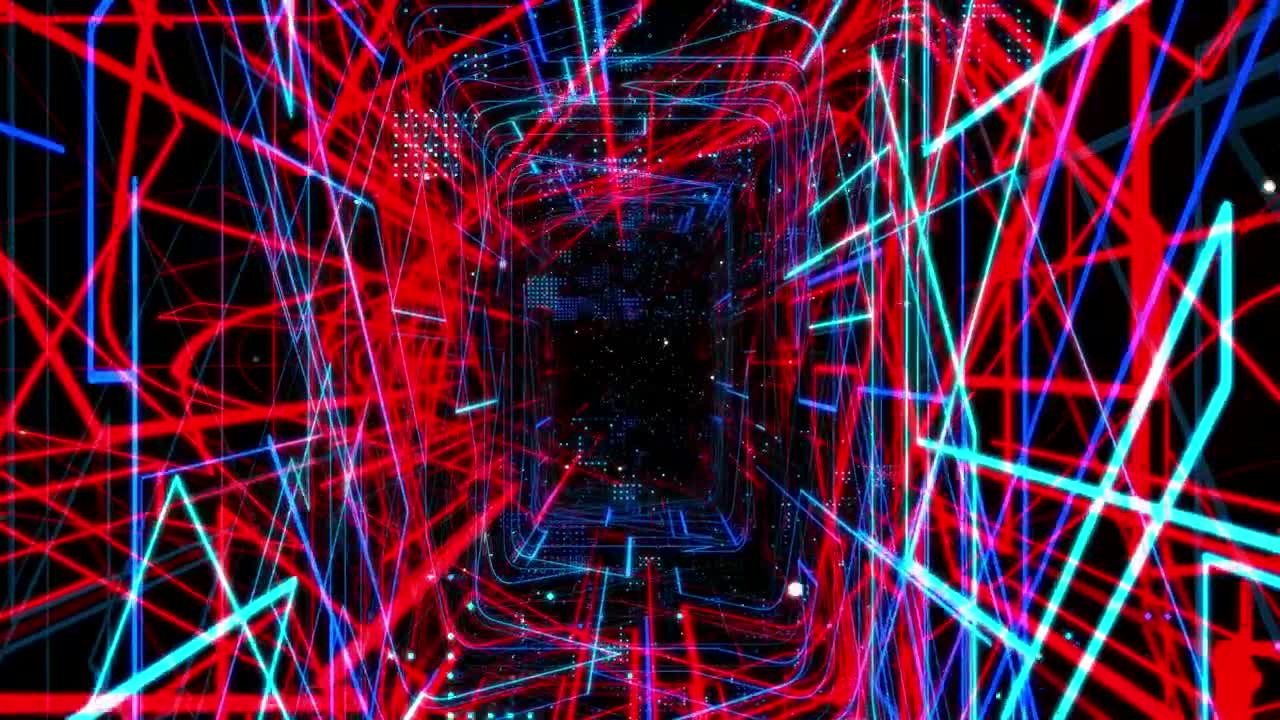 Download Video Stock Rectangular Tunnel Made With Colored Light Beams Live Wallpaper Free