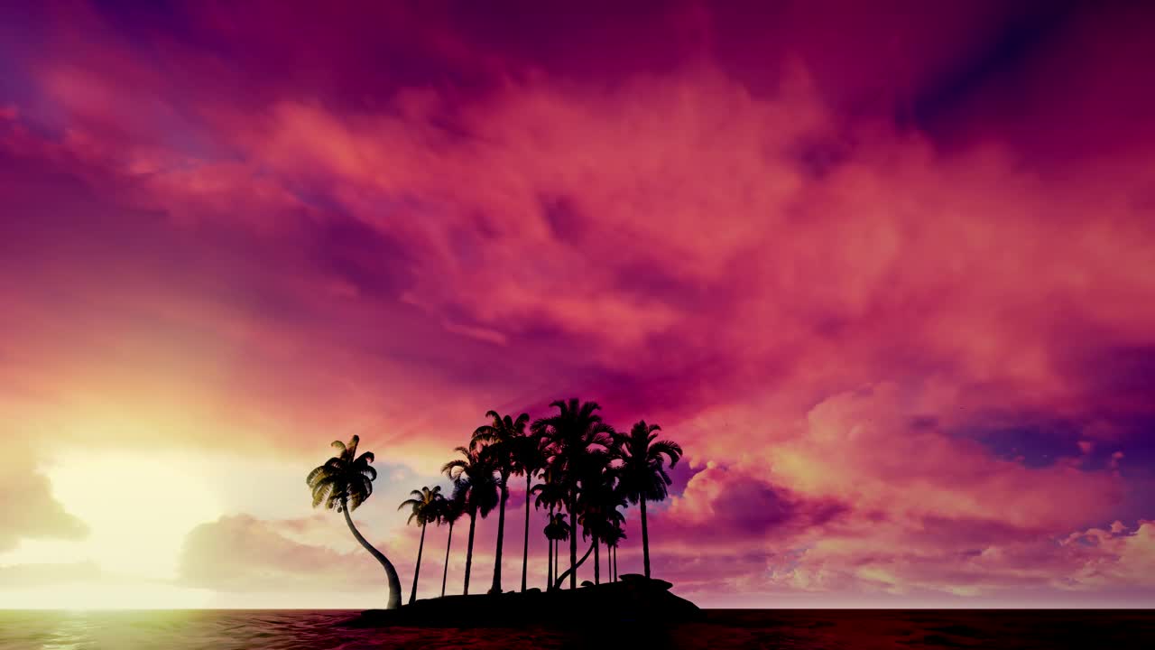 Download Video Stock Red Clouds On The Beach At Sunset Live Wallpaper Free