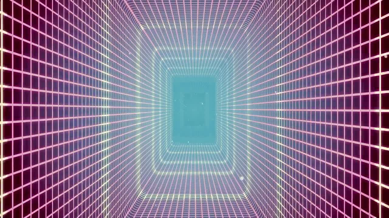 Download Free Stock Video Retro Rectangular D Tunnel Of Pink Neon Lights Live Wallpaper