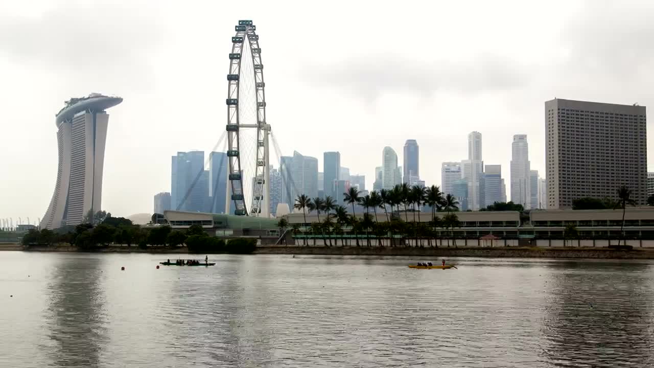 Download Free Stock Video River Surrounding A City With Many Boats Live Wallpaper