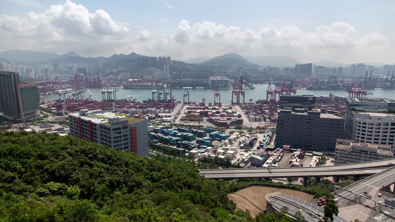 Download Free Stock Video Roads And Buildings Near A Ship Port Live Wallpaper