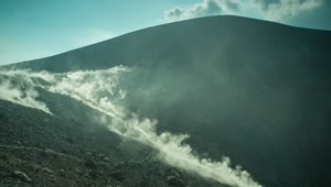 Free Stock Video Rocky Volcano While The Smoke Covers It Live Wallpaper