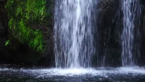 Free Stock Video Rocky Waterfall Falling Into The Lake Live Wallpaper