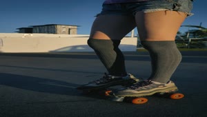 Free Stock Video Rolling Slowly On Roller Skates During Sunset Live Wallpaper