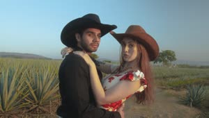 Free Stock Video Romantic Couple With Mexican Style In A Sunny Field Live Wallpaper