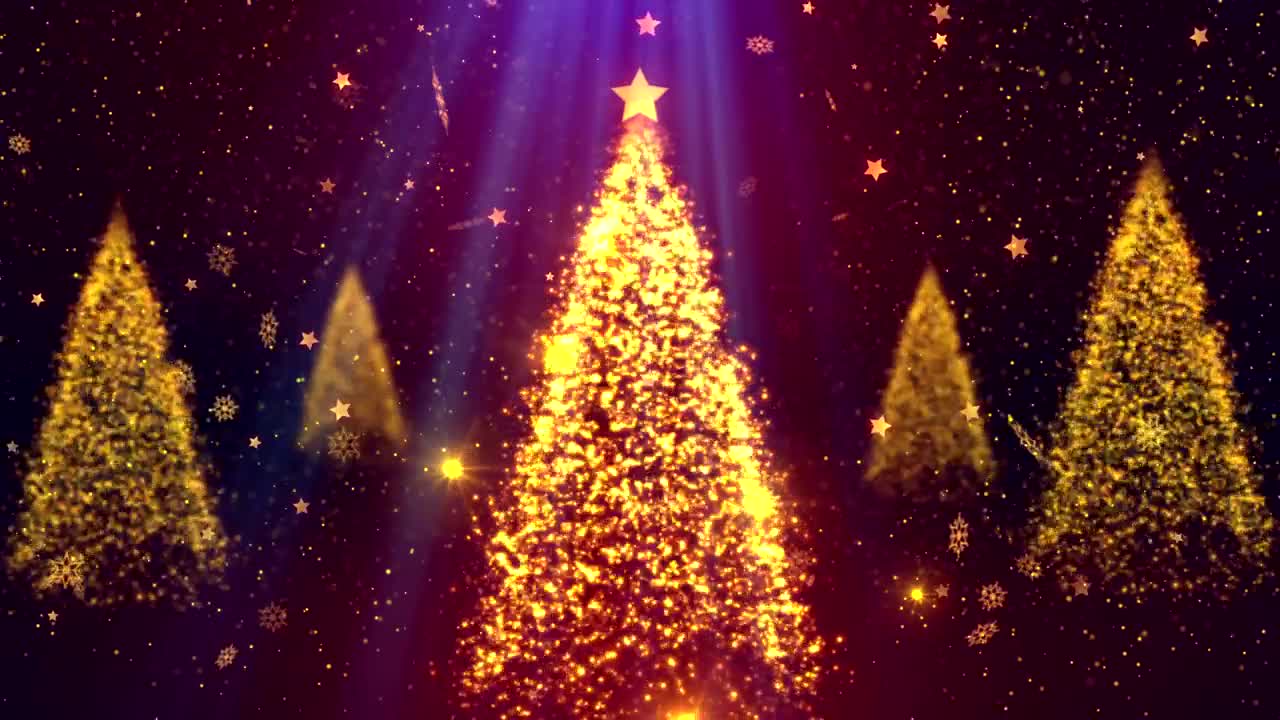 Download Free Stock Video Rotating Christmas Trees Of Luminous Particles Live Wallpaper
