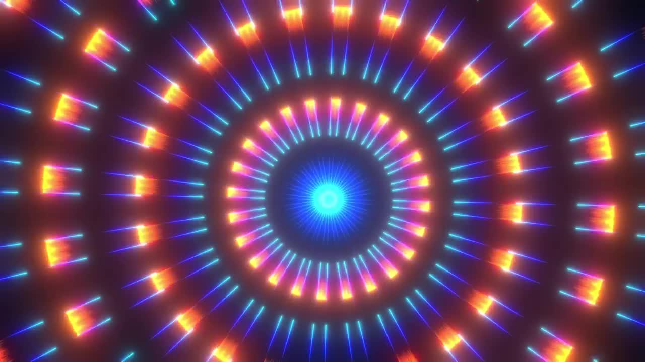Download Free Stock Video Rotating Circular Tunnel With Blue And Yellow Lights Live Wallpaper