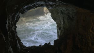 Free Stock Video Rough Sea Under A Cave Live Wallpaper