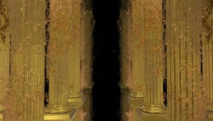 Free Stock Video Rows Of Golden D Greek Columns With Creepers Live Wallpaper