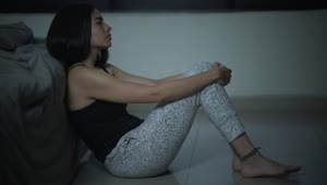 Free Stock Video Sad Girl Sitting On The Floor Live Wallpaper