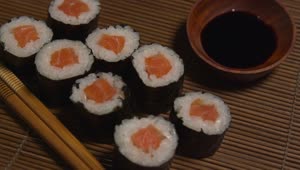 Free Stock Video Salmon Rolls By Chopsticks Live Wallpaper