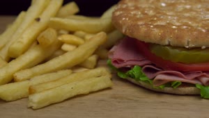 Free Stock Video Sandwich With Ham And Fries Live Wallpaper