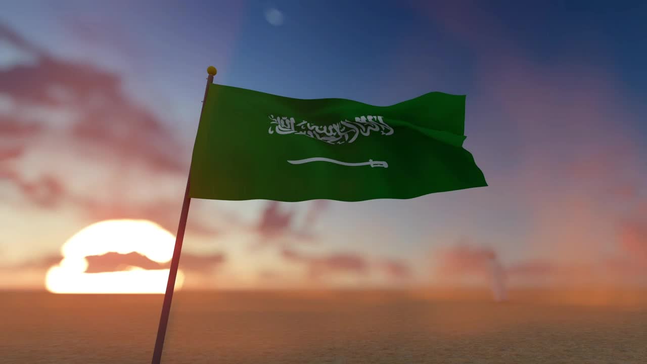 Download Free Stock Video Saudi Arabia Flag In The Desert Live Wallpaper
