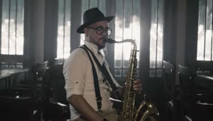 Free Stock Video Saxophonist Playing In A Bar Live Wallpaper